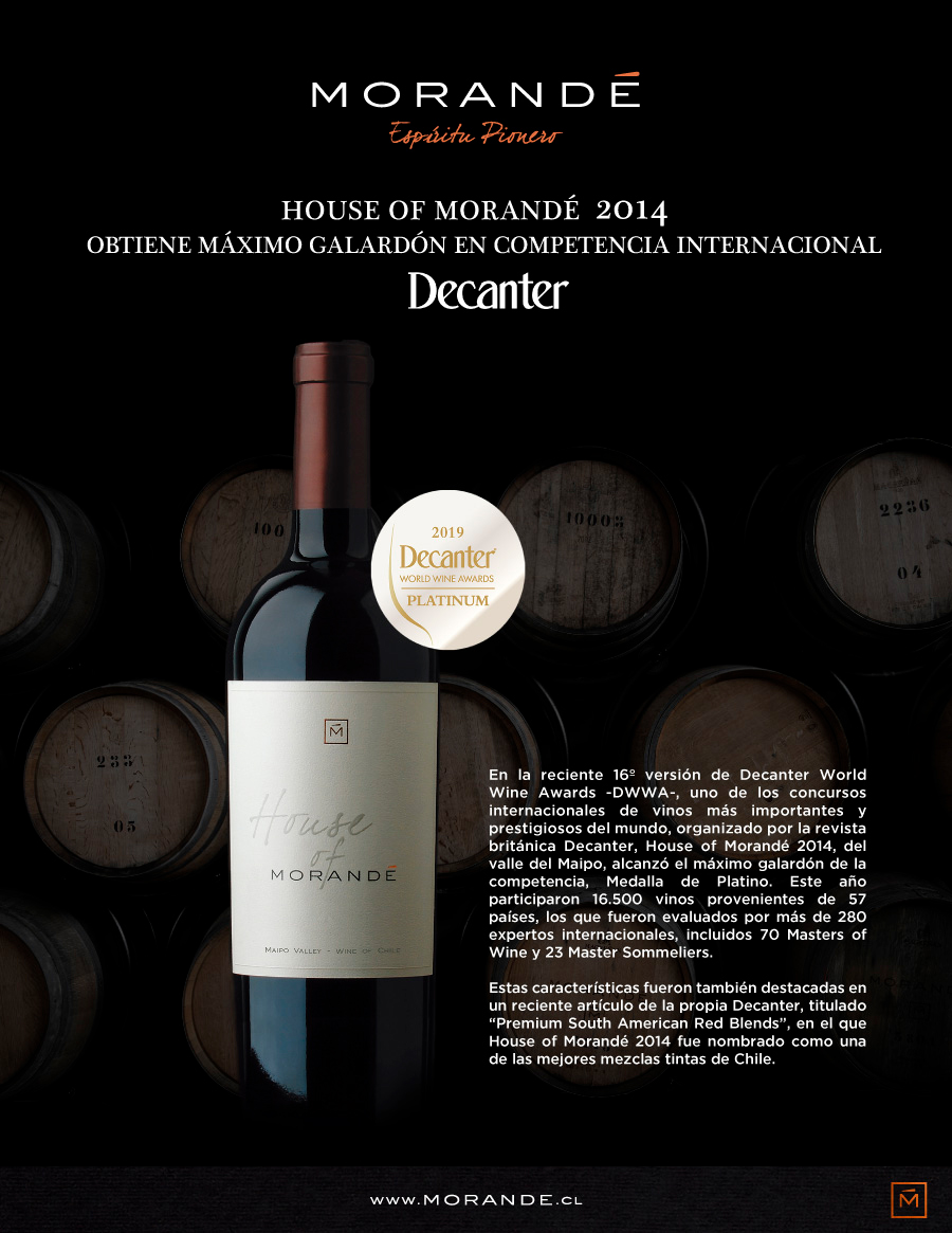 House of Morandé 2014 recibe máximo galardón en competencia internacional