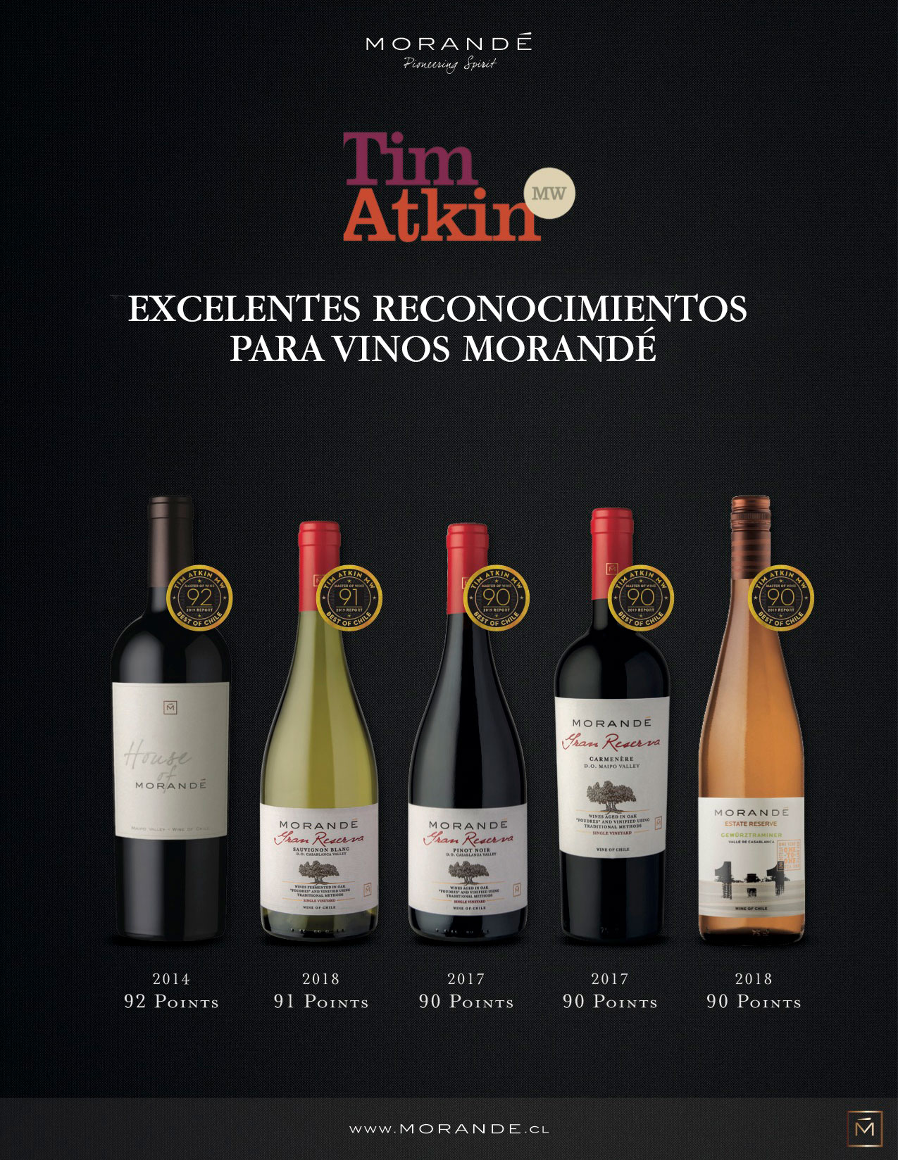 EXCELENTES RECONOCIMIENTOS PARA VINOS MORANDÉ