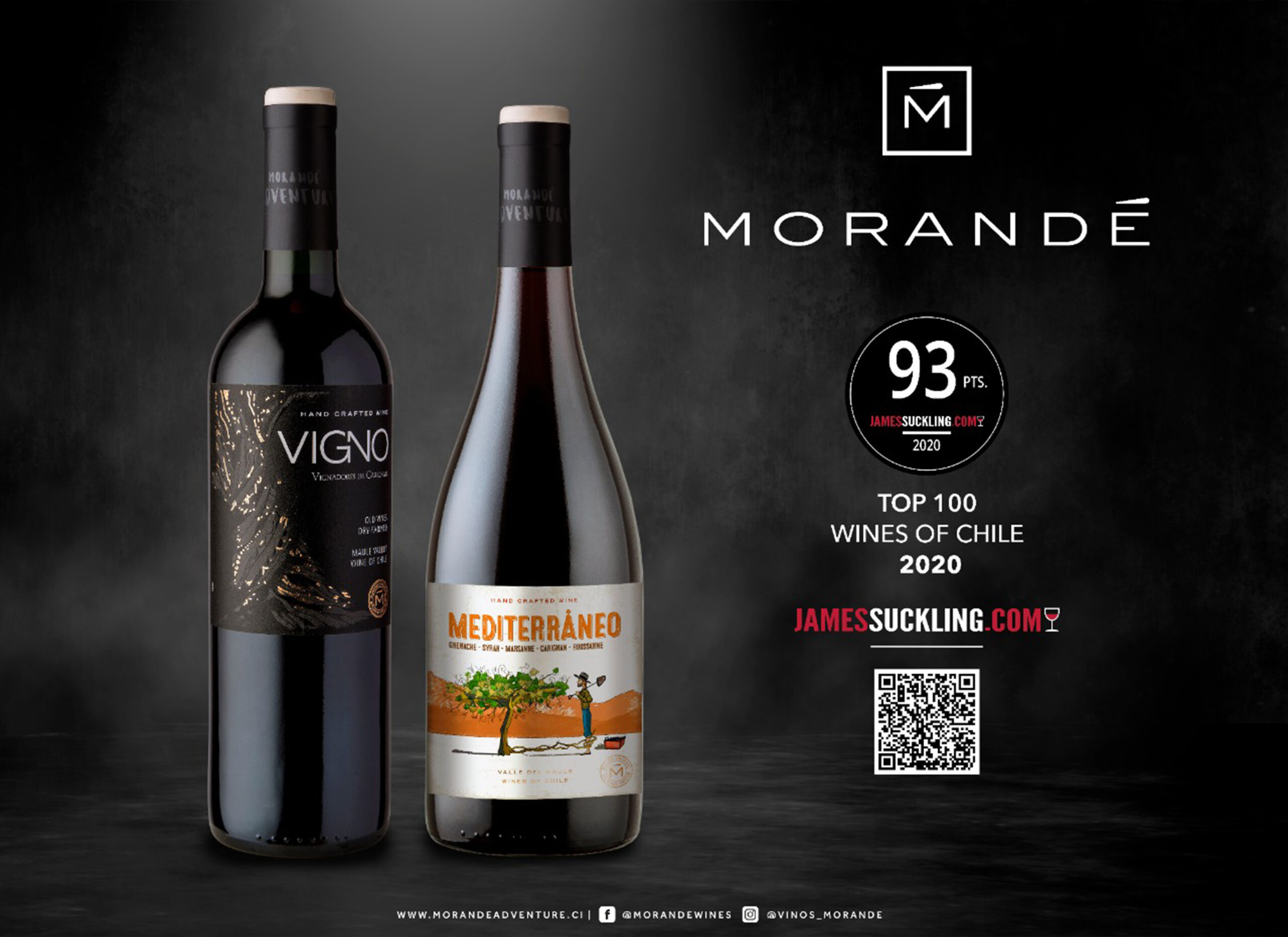 James Suckling incluye dos notables vinos de Viña Morandé  en su reciente informe de los Top 100 vinos chilenos